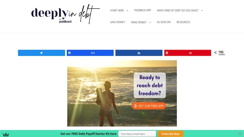 deeply in debt homepage