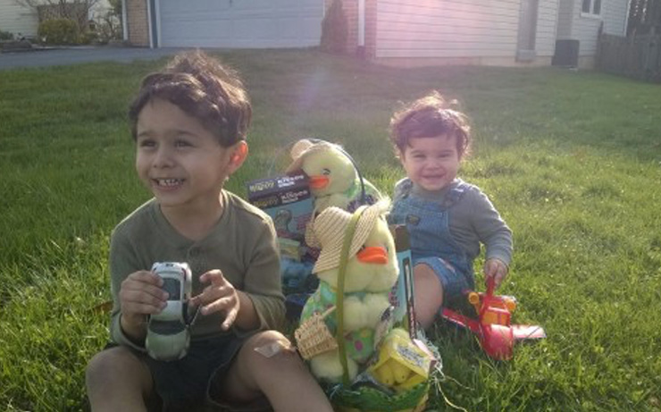 Joyce'sBoys playing in the grass