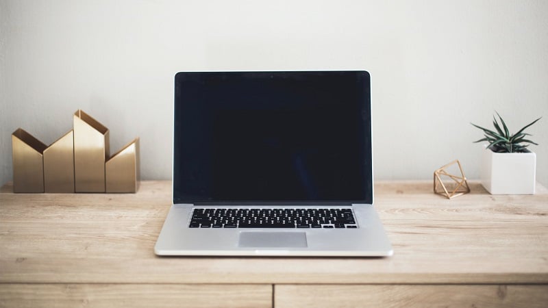 laptop on desk