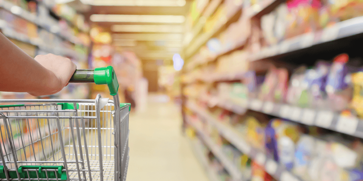 Picture of grocery store aisle