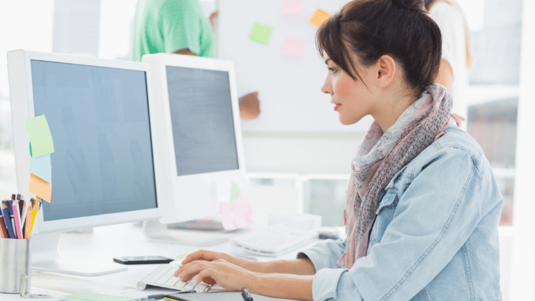 woman making money on computer