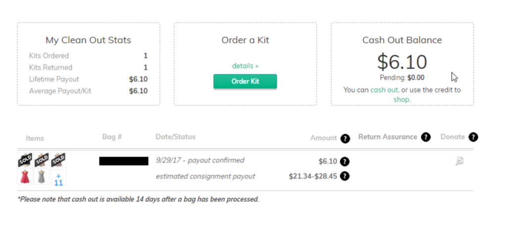 cash out balance on thredup